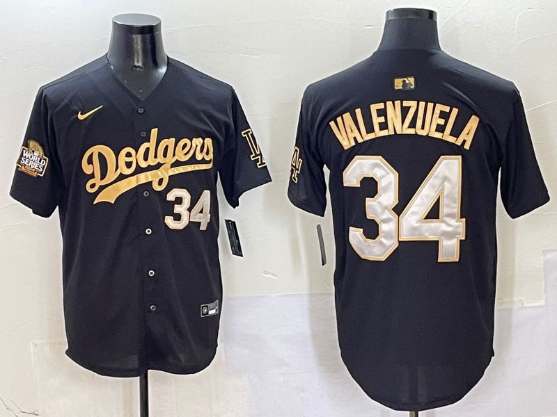 Men Los Angeles Dodgers #34 Valenzuela Black Game Nike 2025 MLB Jersey style 5042->los angeles dodgers->MLB Jersey